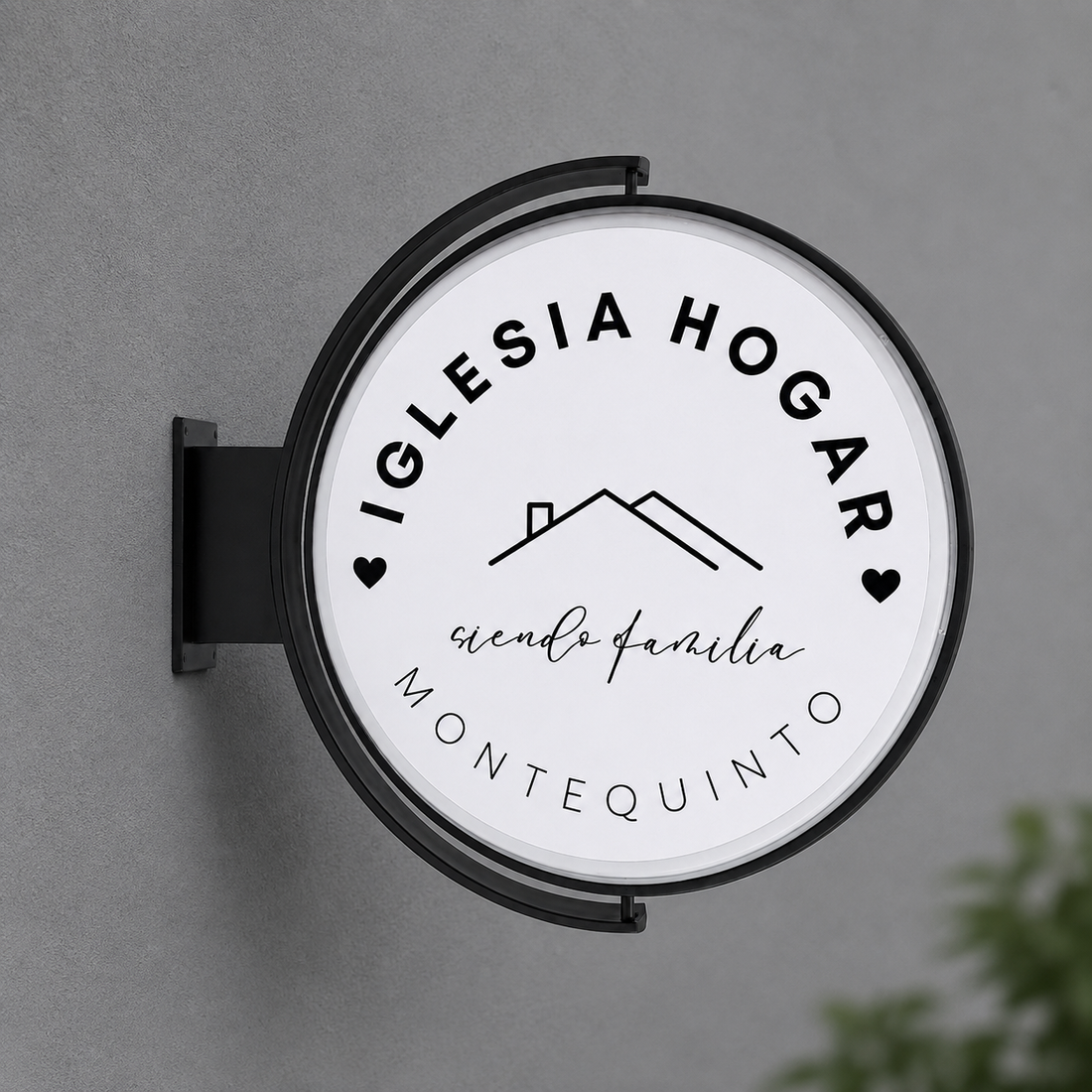 Custom 70 cm Rotating Round LED Sign for Iglesia Hogar | Seville, Spain