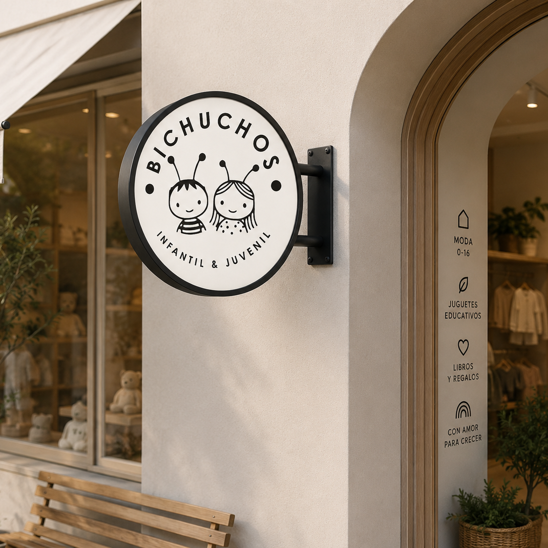 Custom Round LED Sign Lightbox Manufactured for Bichuchos | Granada, Spain