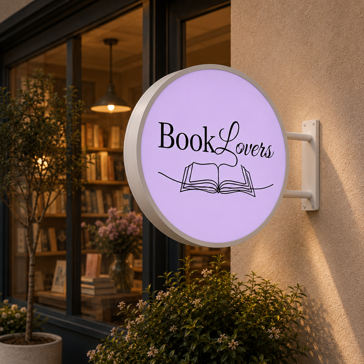 Custom Round LED Sign for Book Lovers | Germany