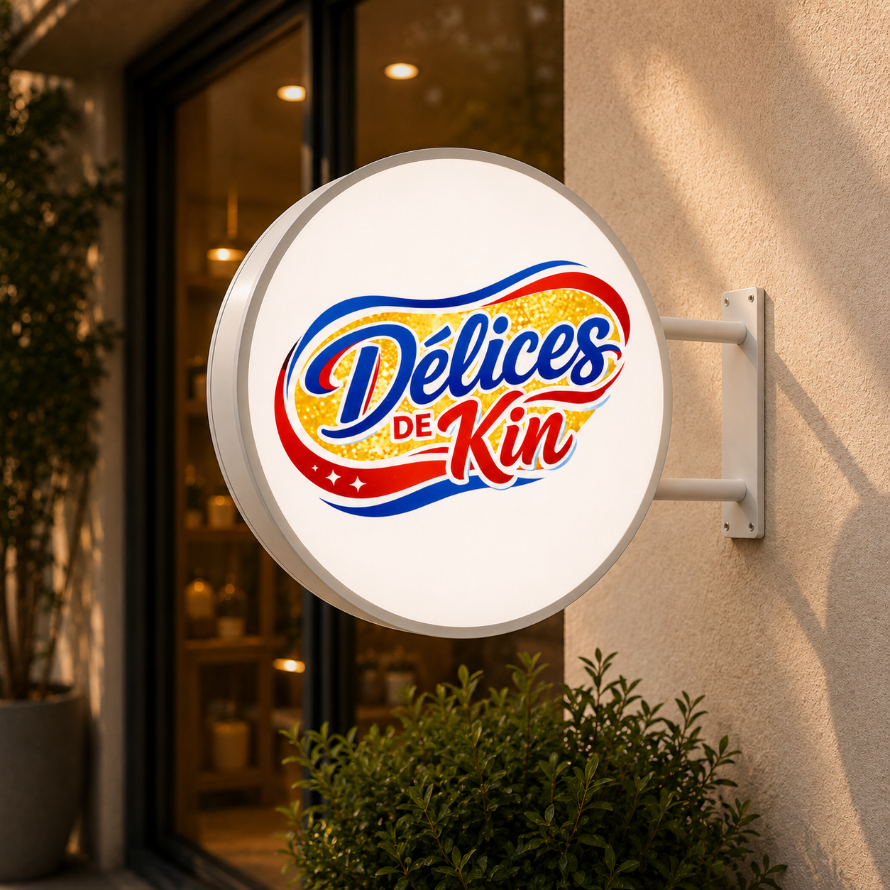 Custom Round LED Sign for Délices de Kim | Germany