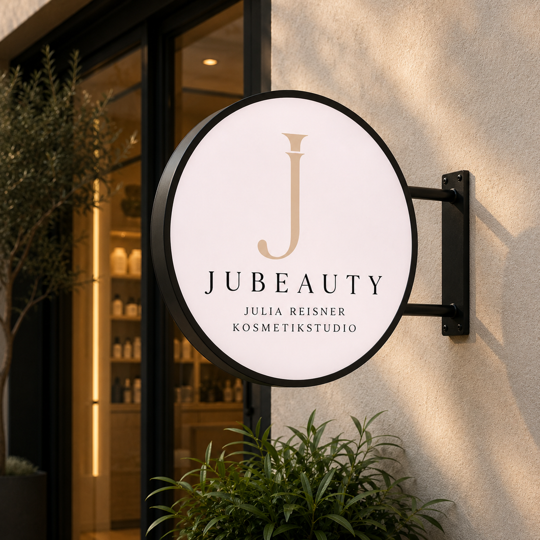 Custom Round LED Sign for JU Beauty | Germany