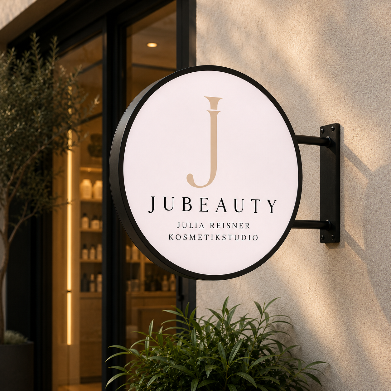 Custom Round LED Sign for JU Beauty | Germany