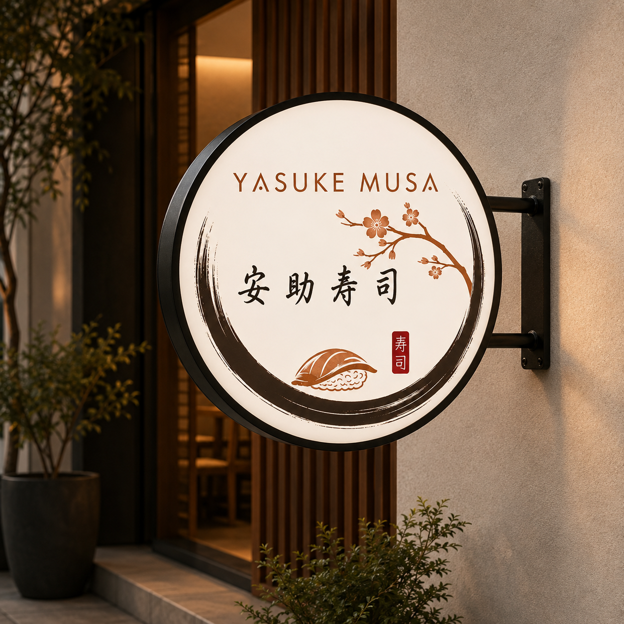 Custom Round LED Sign for Yasuke Musa