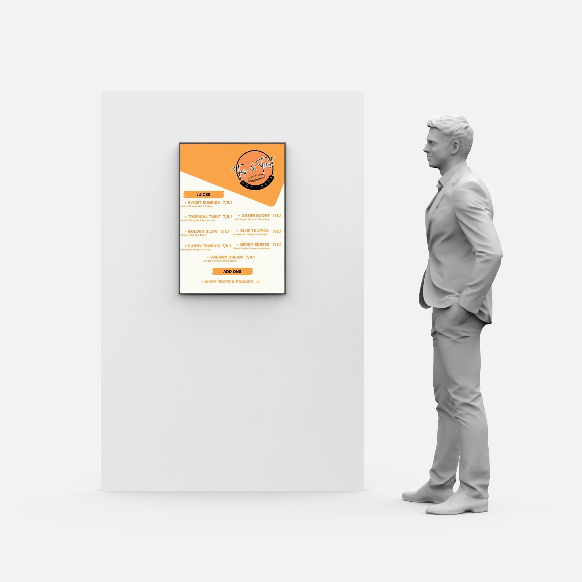 Juice & Smoothie Menu – CrystalDisplay Model XL