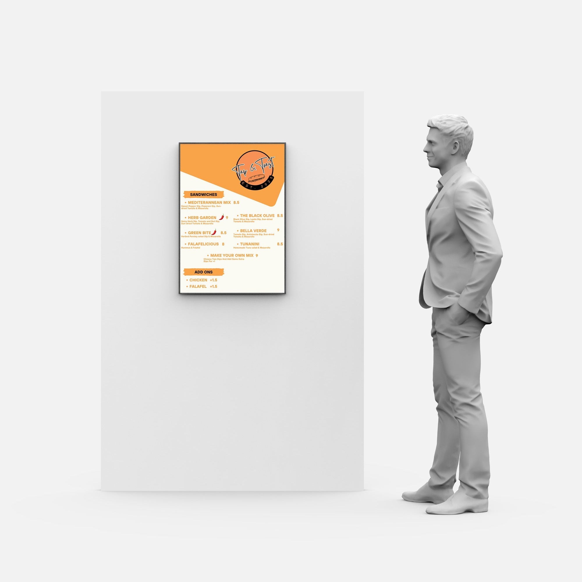 Sandwich Menu Board – CrystalDisplay Model XL