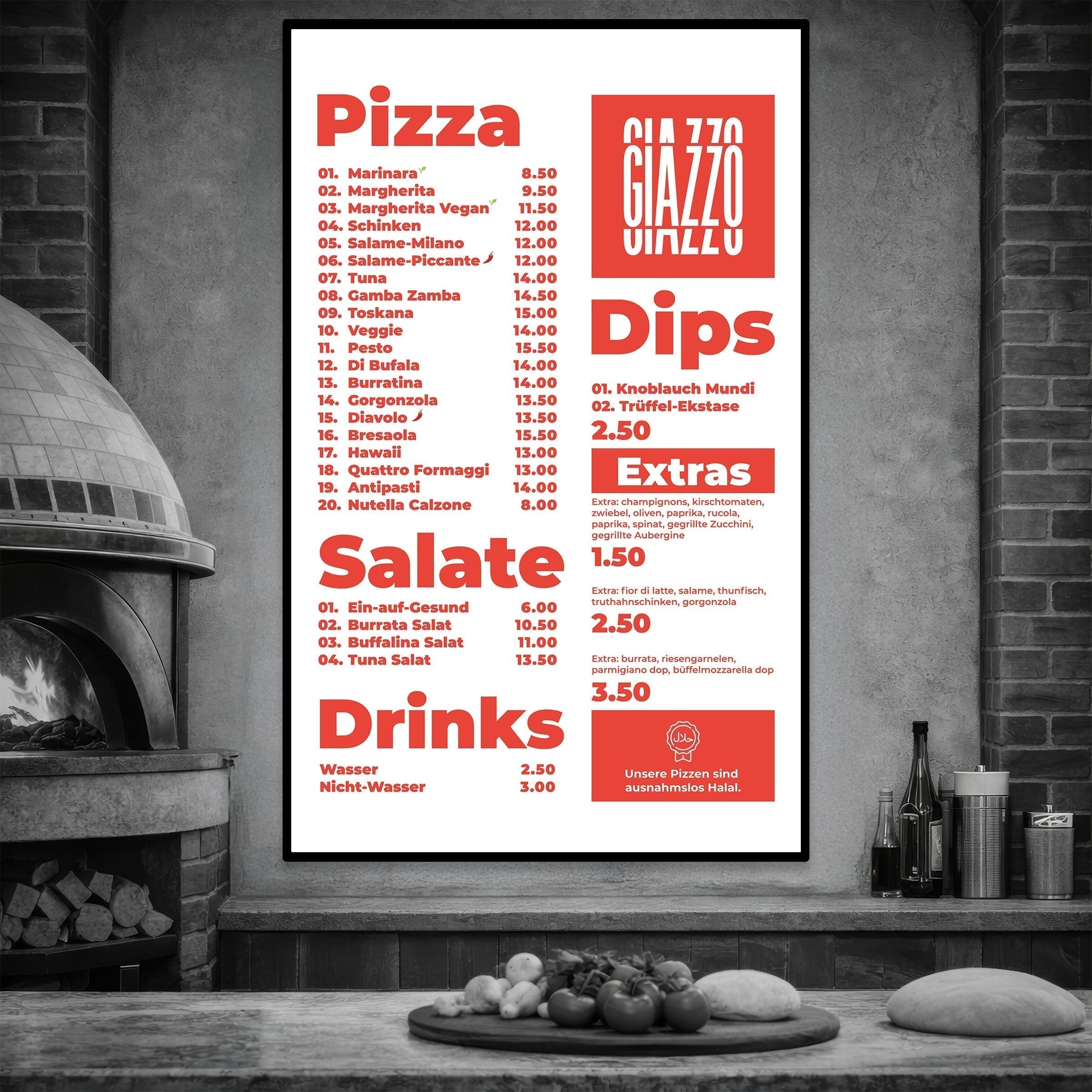 GIAZZO Pizza Shops — XXL LED Menu Board Installation | Germany