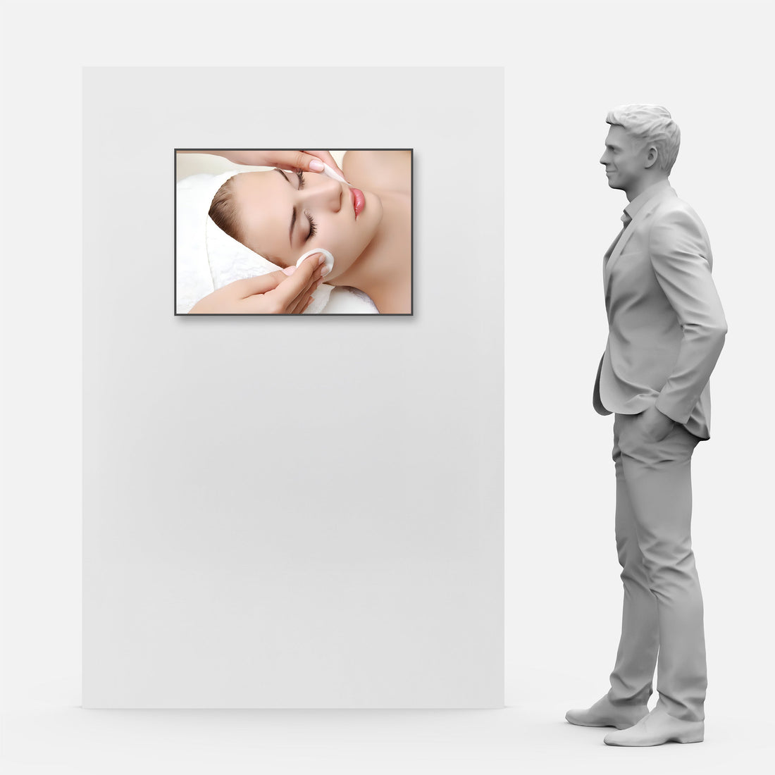 LED Display Lightbox illuminating wall display inside Korean spa treatment room