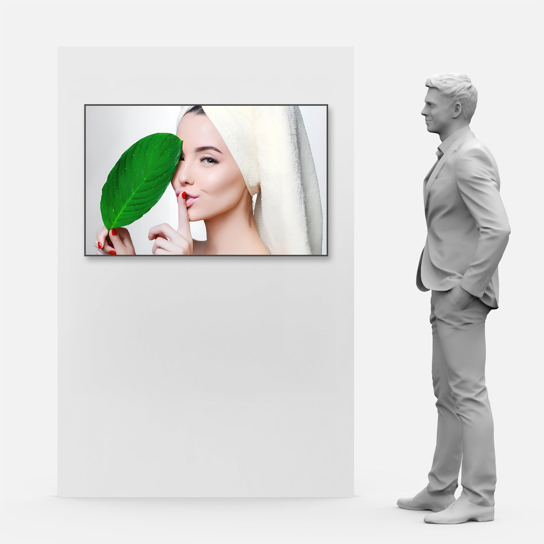 XXL LED Display Lightbox for Korean Spa | Green Leaf Portrait