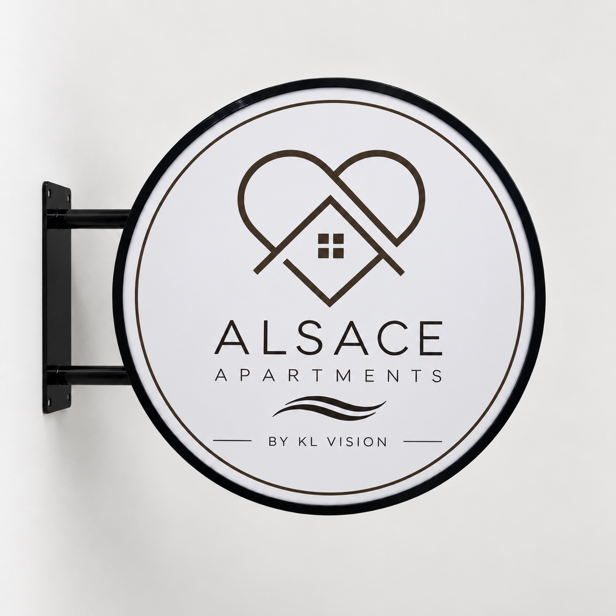 60cm Round LED Sign for Alsace Apartments in Bad Herrenalb, Germany