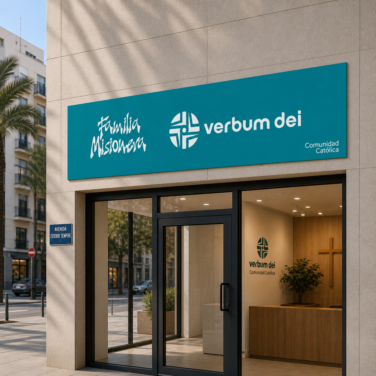 Custom Aluminium Shop Sign for Community Organisation | Alicante