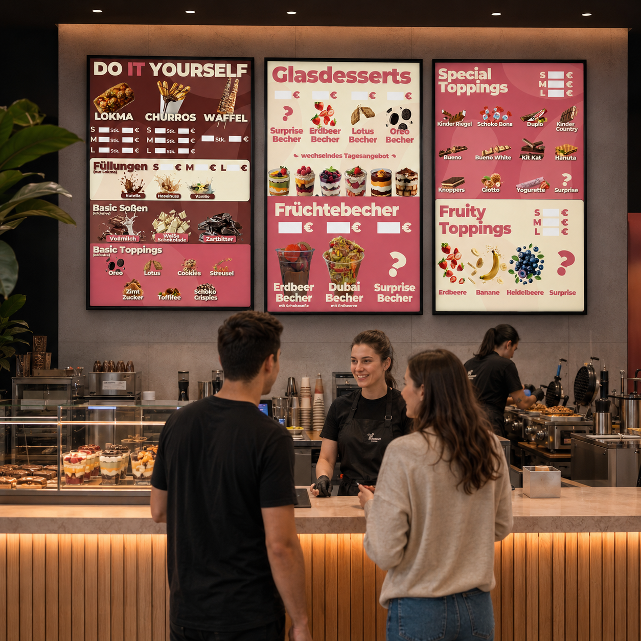 Illuminated Dessert Menu Lightboxes for Sweet Shop Displays | Germany