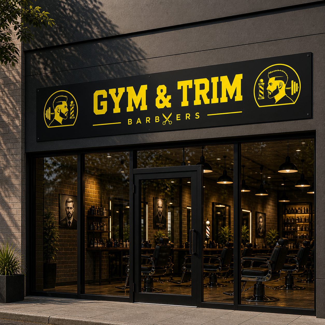 Custom Aluminium Shop Sign for Barbers & Gym | Orihuela Costa
