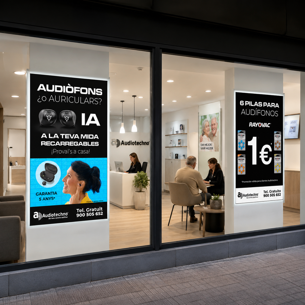 Multi-Store Illuminated Poster Campaign Rollout for Hearing Clinics | Spain