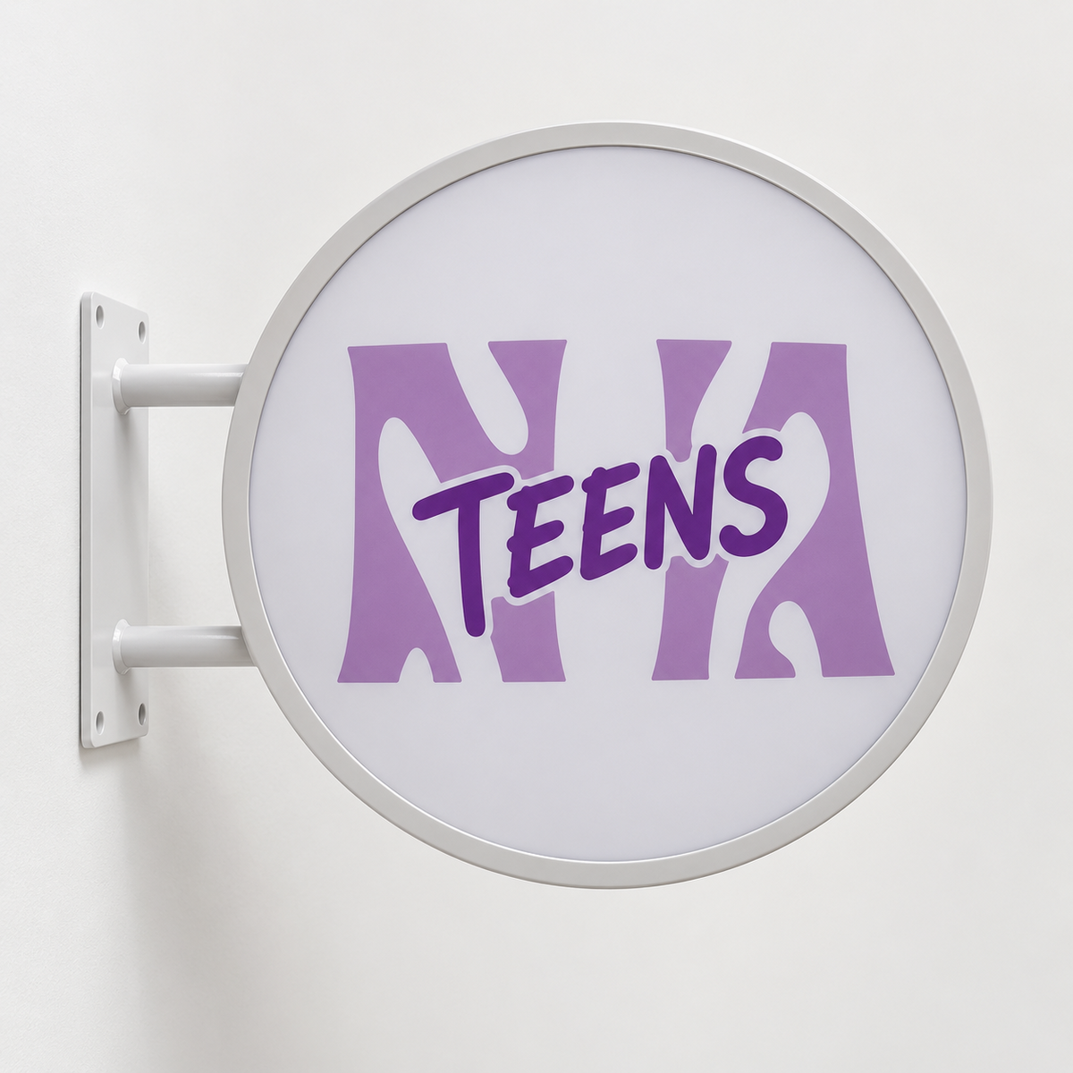 40cm Round LED Sign for NA Teens / Nativa Store in Vilassar de Mar, Barcelona