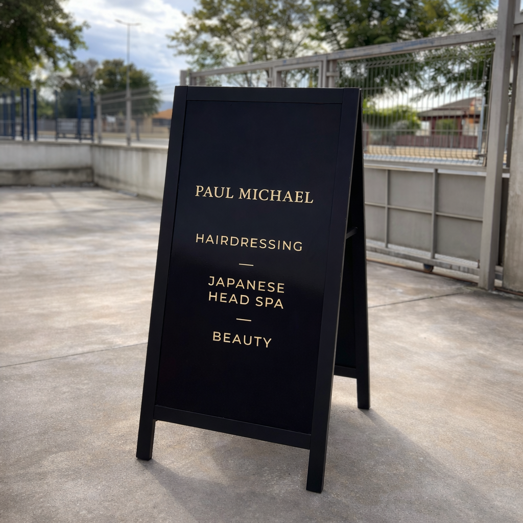 Double-Sided A-Board Sign for Hair Salon – Paul Michael Hairdressing, Alicante