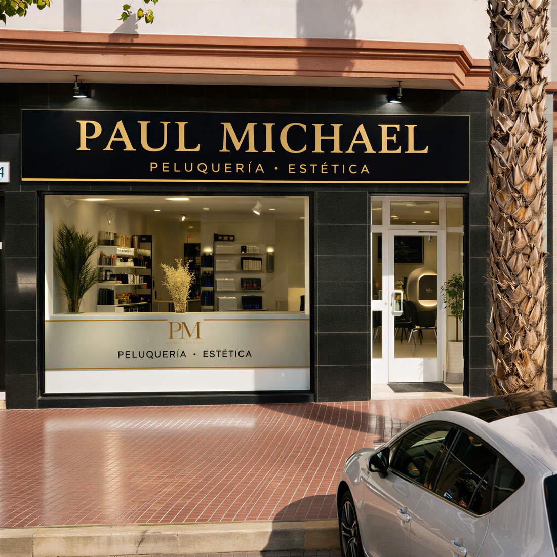 Shopfront Signage for Hair Salon | Paul Michael Hairdressing Alicante