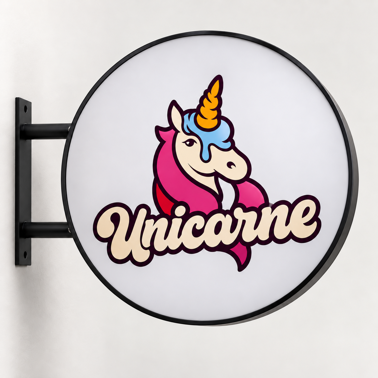 100cm Round LED Sign for Unicarne in Ubrique, Cádiz, Spain