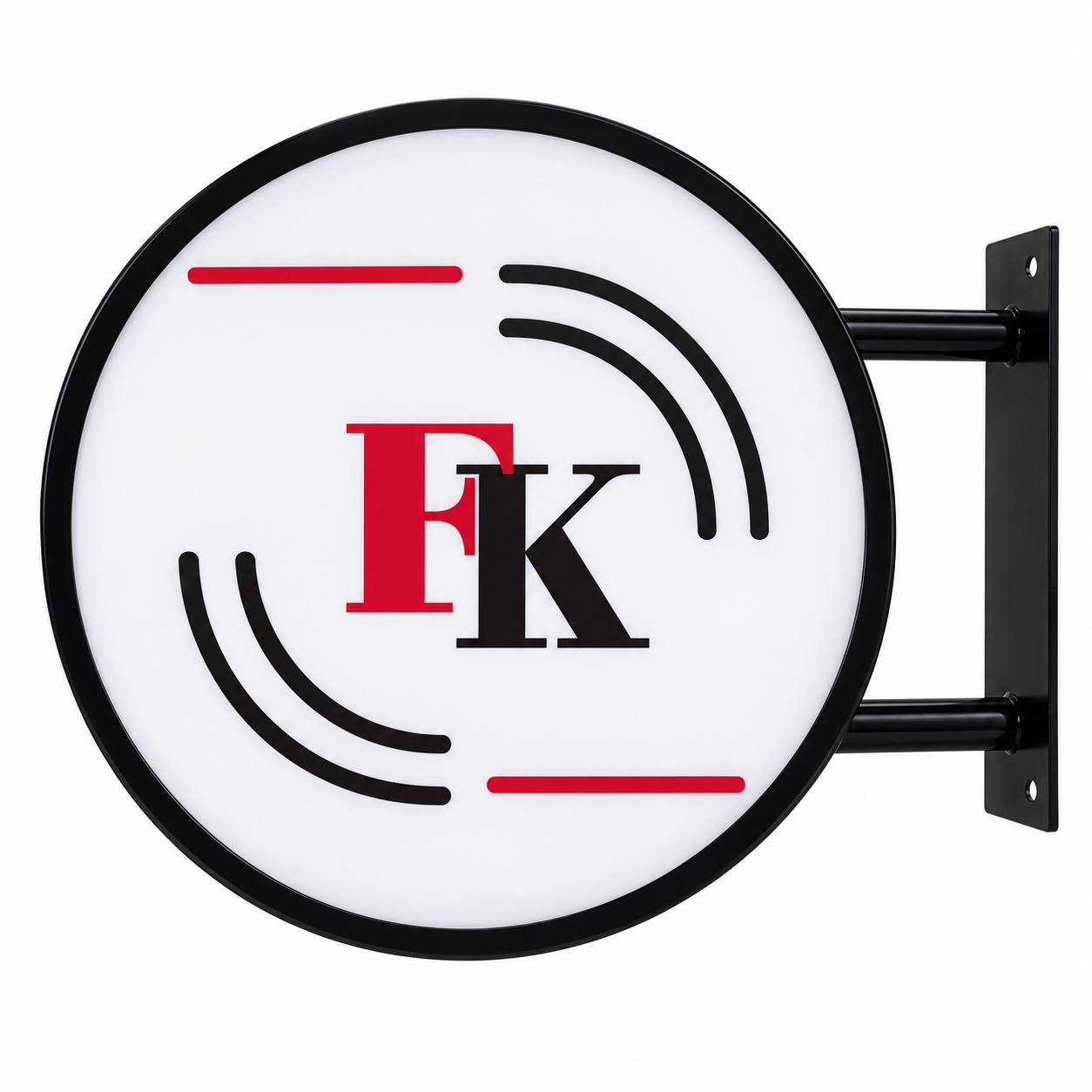 Fahrschule Kracheel round sign — finished product on white