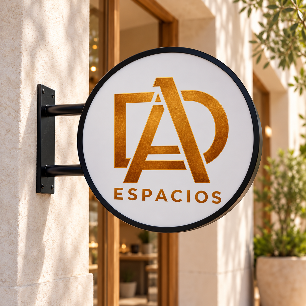 DA Espacios custom LED sign in an illustrative lifestyle setting