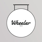 Rótulo luminoso LED redondo para exterior / Aluminio y acrílico / Ø100 cm / Negro / Gráfico incluido