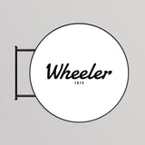 Rótulo luminoso LED redondo para exterior / Aluminio y acrílico / Ø100 cm / Negro / Gráfico incluido