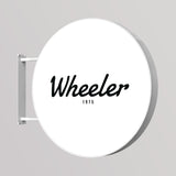 Rótulo luminoso LED redondo para exterior / Aluminio y acrílico / Ø100 cm / Blanco / Gráfico incluido