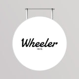 Rótulo luminoso LED redondo para exterior / Aluminio y acrílico / Ø100 cm / Blanco / Gráfico incluido