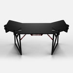 180 Workstation Desk | Carbon Fibre Finish, LED Lighting | B2B Pricing Gaming Desk - Wheeler Display