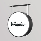 Rótulo luminoso LED redondo para exterior / Aluminio y acrílico / Ø40 cm / Negro / Gráfico incluido