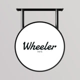 Rótulo luminoso LED redondo para exterior / Aluminio y acrílico / Ø40 cm / Negro / Gráfico incluido