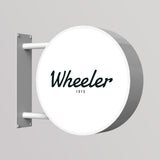 Rótulo luminoso LED redondo para exterior / Aluminio y acrílico / Ø40 cm / Blanco / Gráfico incluido