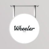 Rótulo luminoso LED redondo para exterior / Aluminio y acrílico / Ø40 cm / Blanco / Gráfico incluido