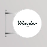 Rótulo luminoso LED redondo para exterior / Aluminio y acrílico / Ø40 cm / Blanco / Gráfico incluido