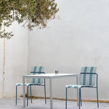 Ondara Outdoor Chair (Sea Blue & White) – Modern Boho Patio Chair Chair - Marcel Olsen