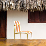Ondara Outdoor Chair (Citrus Orange, Yellow & White) – Modern Boho Patio Chair Chair - Marcel Olsen