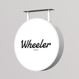 Rótulo luminoso LED redondo para exterior / Aluminio y acrílico / Ø60 cm / Blanco / Gráfico incluido