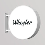 Rótulo luminoso LED redondo para exterior / Aluminio y acrílico / Ø60 cm / Blanco / Gráfico incluido