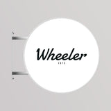 Rótulo luminoso LED redondo para exterior / Aluminio y acrílico / Ø60 cm / Blanco / Gráfico incluido