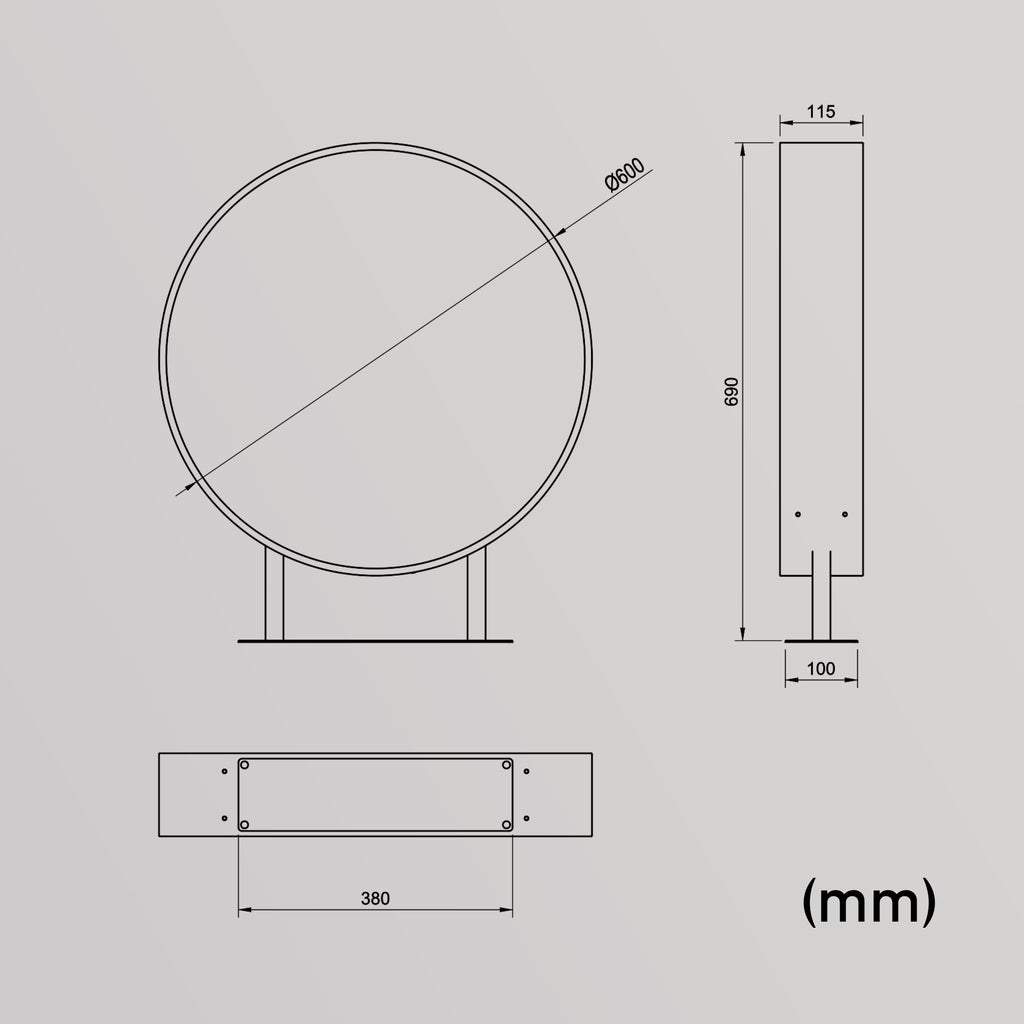 Runder LED-Außenschild-Leuchtkasten