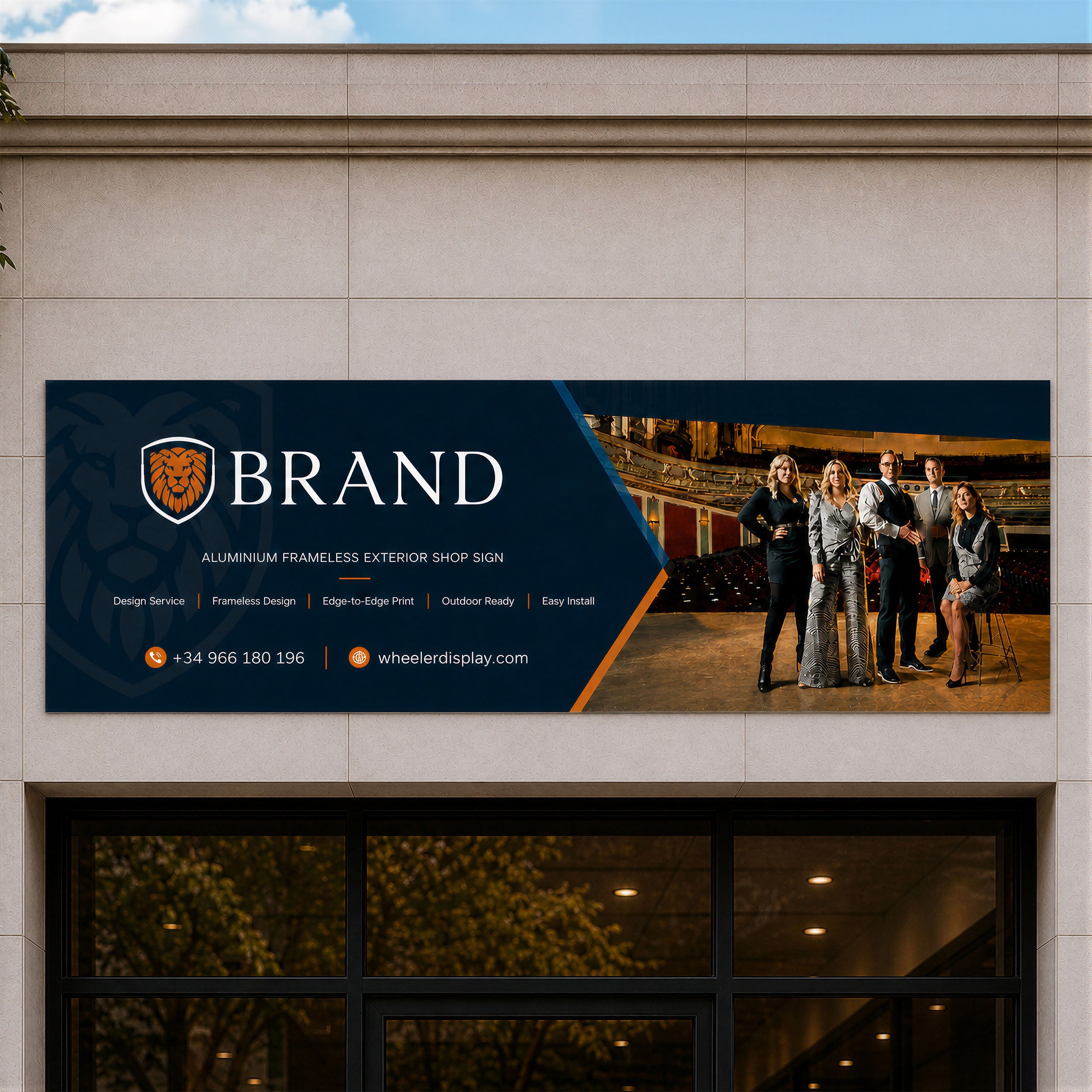 Frameless Aluminium Exterior Shop Sign (Design Service Included)