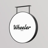 LED ronde lichtbak voor buiten / Acryl + aluminium / Ø80 cm / Zwart / Inclusief print