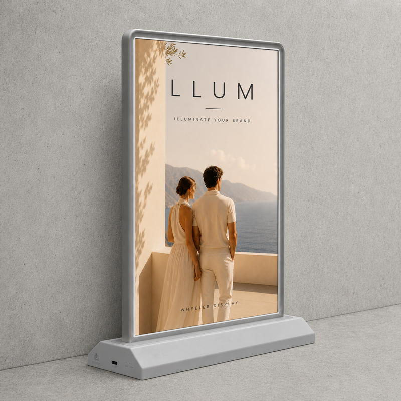 Rechargeable A4 Countertop LED Lightbox – Interior – Printing Included