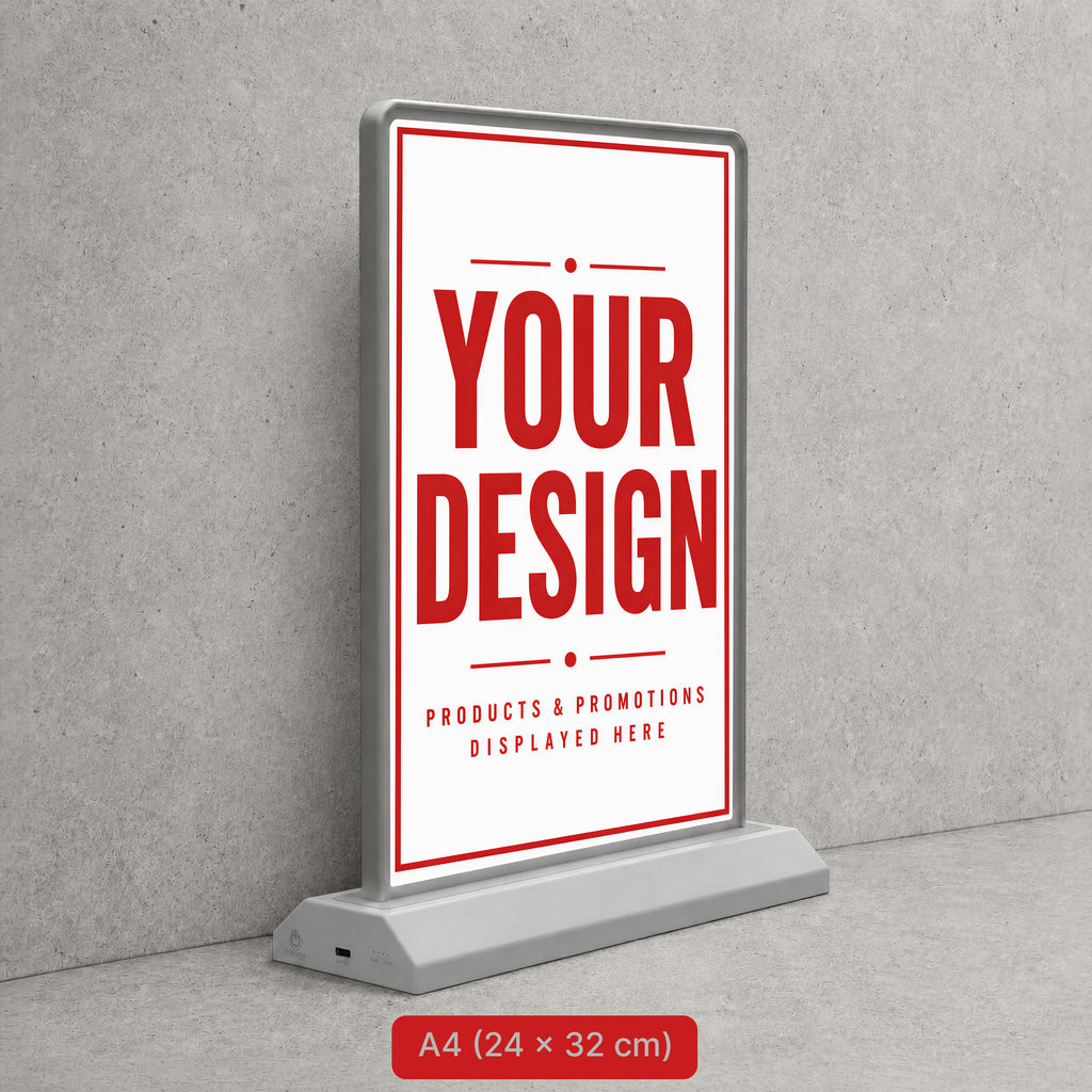 Counter LED Lightbox Display A4 Interior (Design Service Included)