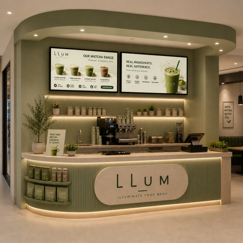 Curved Menu LED Lightbox – Interior
