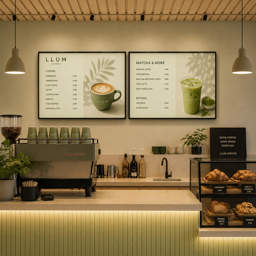 Curved LED Menu Lightbox – Interior – Without Printing