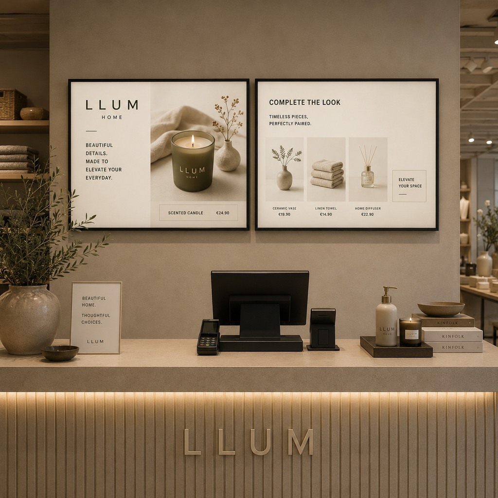 Caja de luz LED curva para menú – Interior