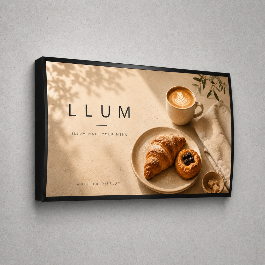 Caja de luz LED curva para menú – Interior