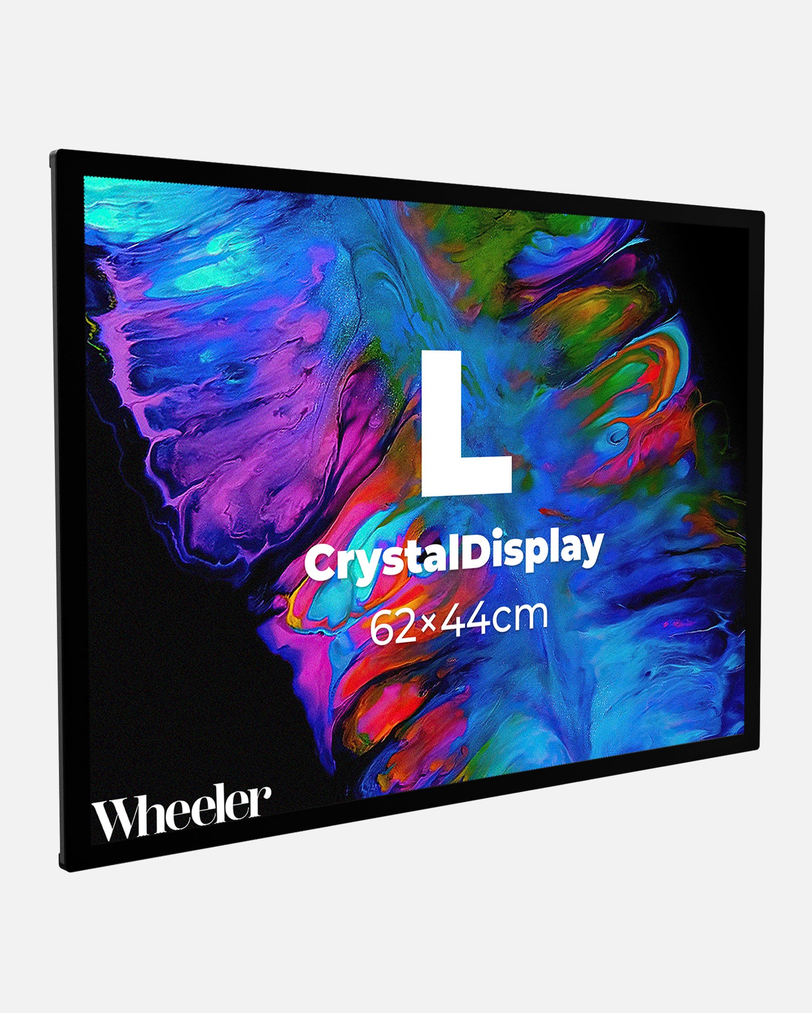 CrystalDisplay Model L 44×62cm – Wall-Mounted LED Illuminated Lightbox, Black CrystalDisplay Lightbox - Wheeler Display