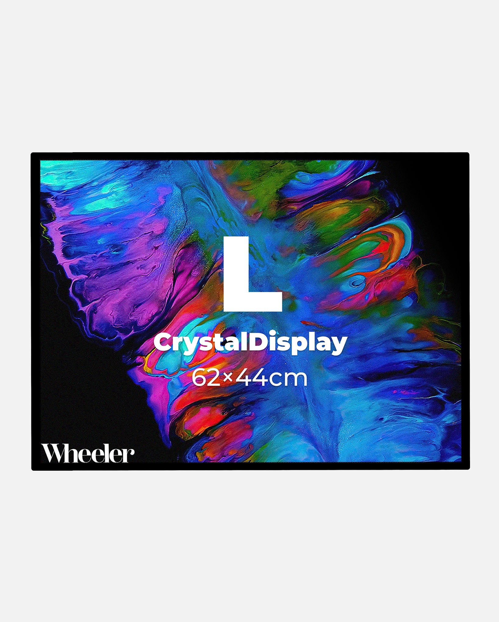 CrystalDisplay Model L 44×62cm – Wall-Mounted LED Illuminated Lightbox, Black CrystalDisplay Lightbox - Wheeler Display