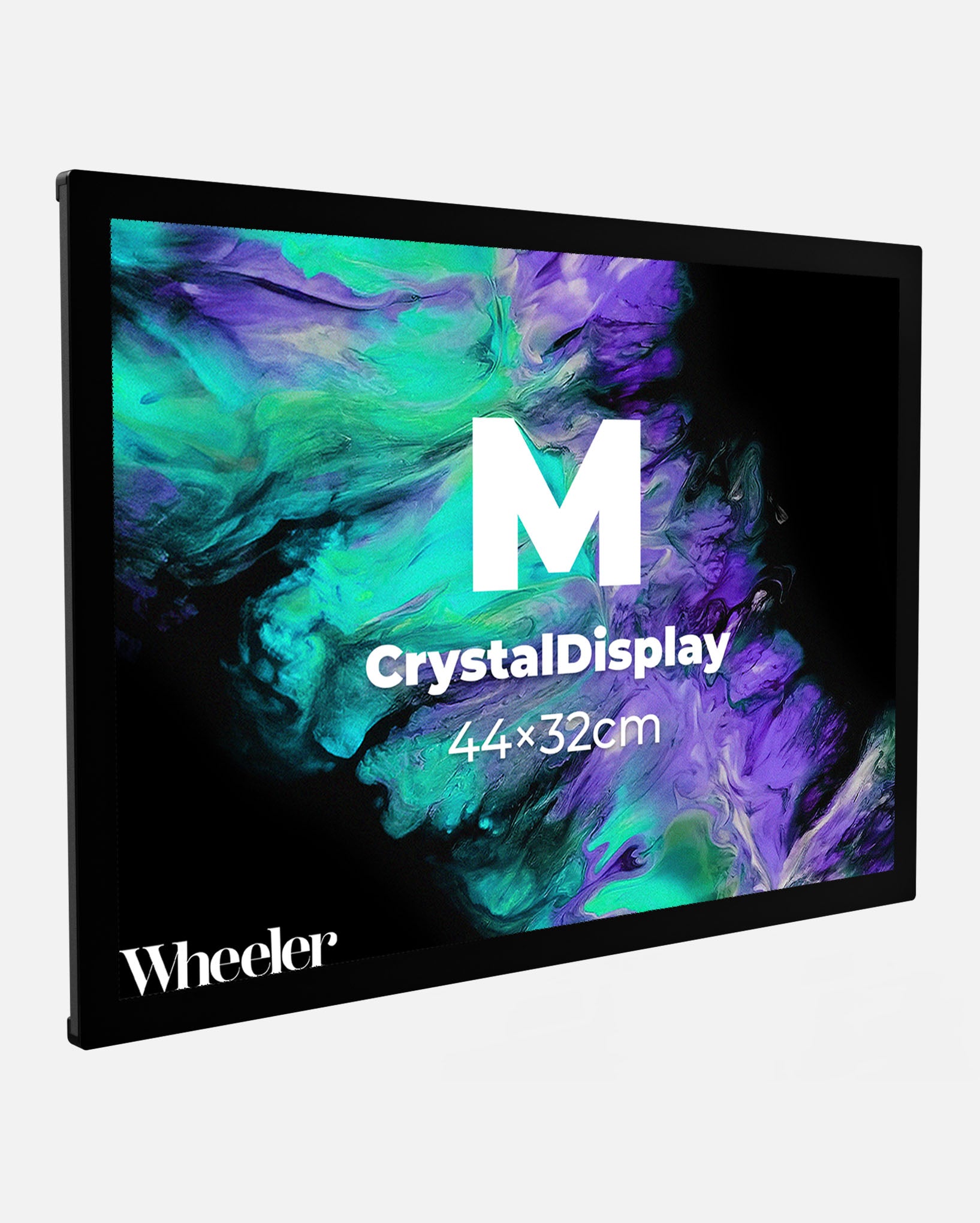 CrystalDisplay Model M 32×44cm – Wall-Mounted LED Illuminated Lightbox, Black CrystalDisplay Lightbox - Wheeler Display